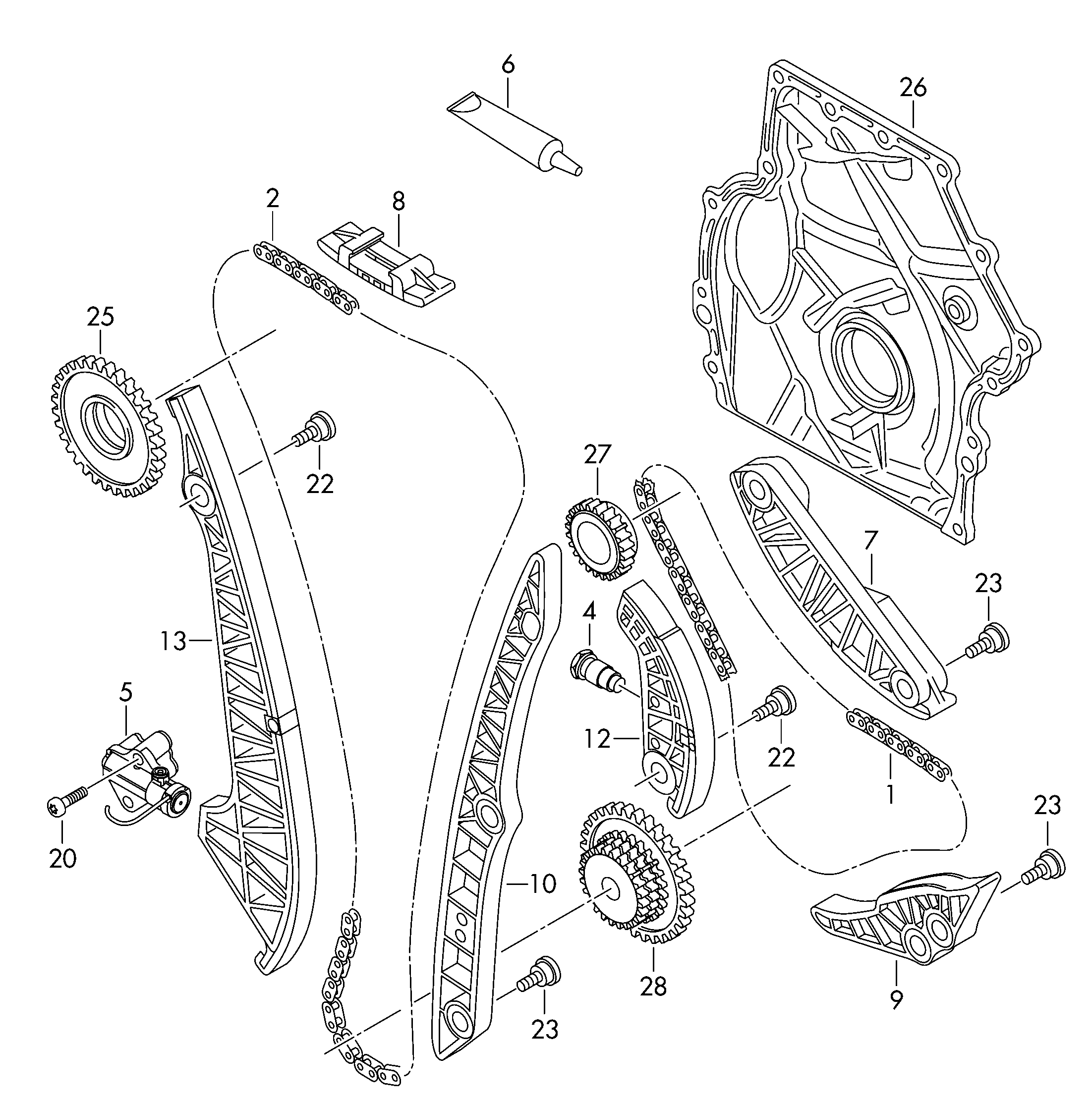 VW 06H 109 469 AP - Mierinātājsliede, GSM piedziņas ķēde ps1.lv