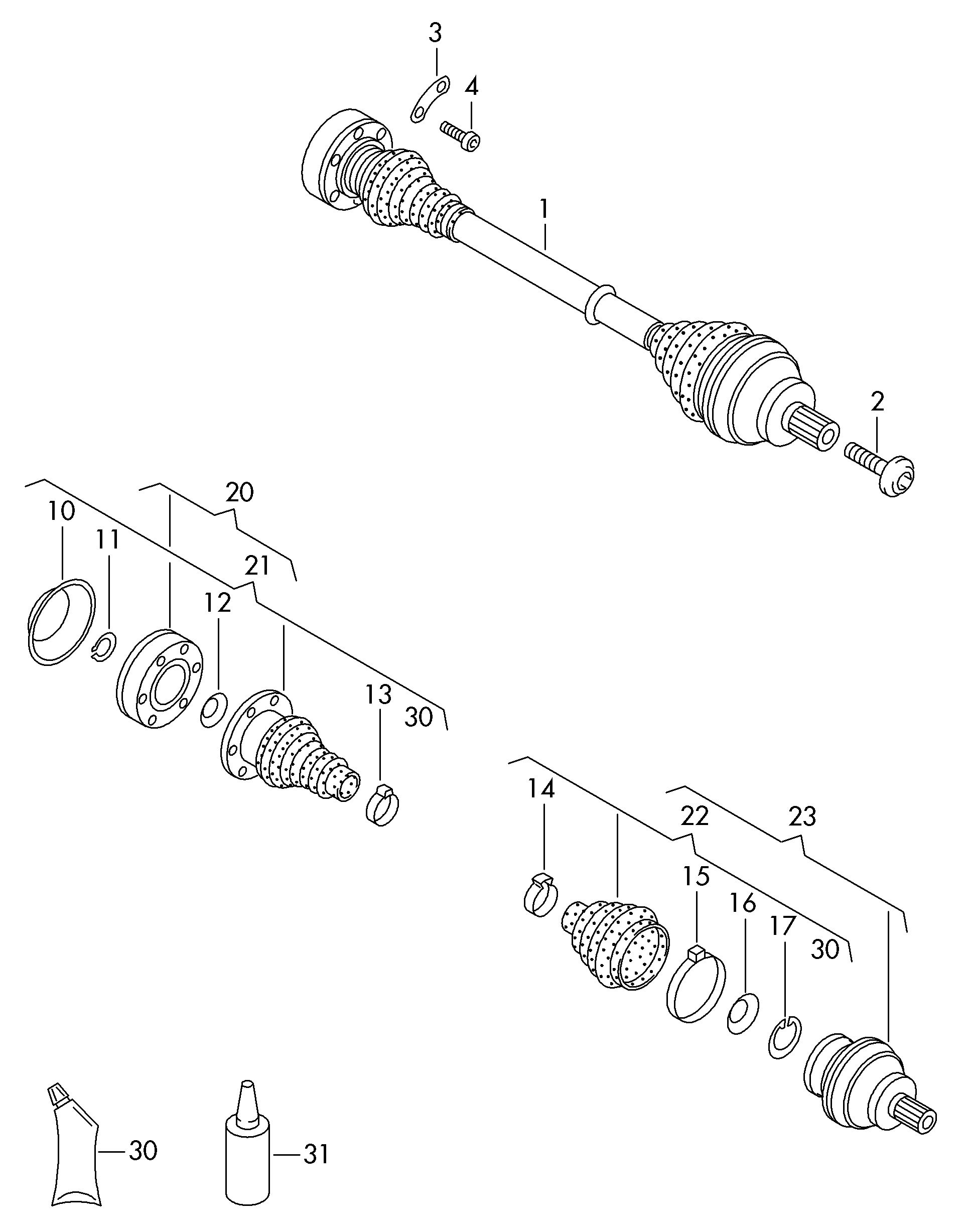 VW 8V0 598 103 - Šarnīru komplekts, Piedziņas vārpsta ps1.lv