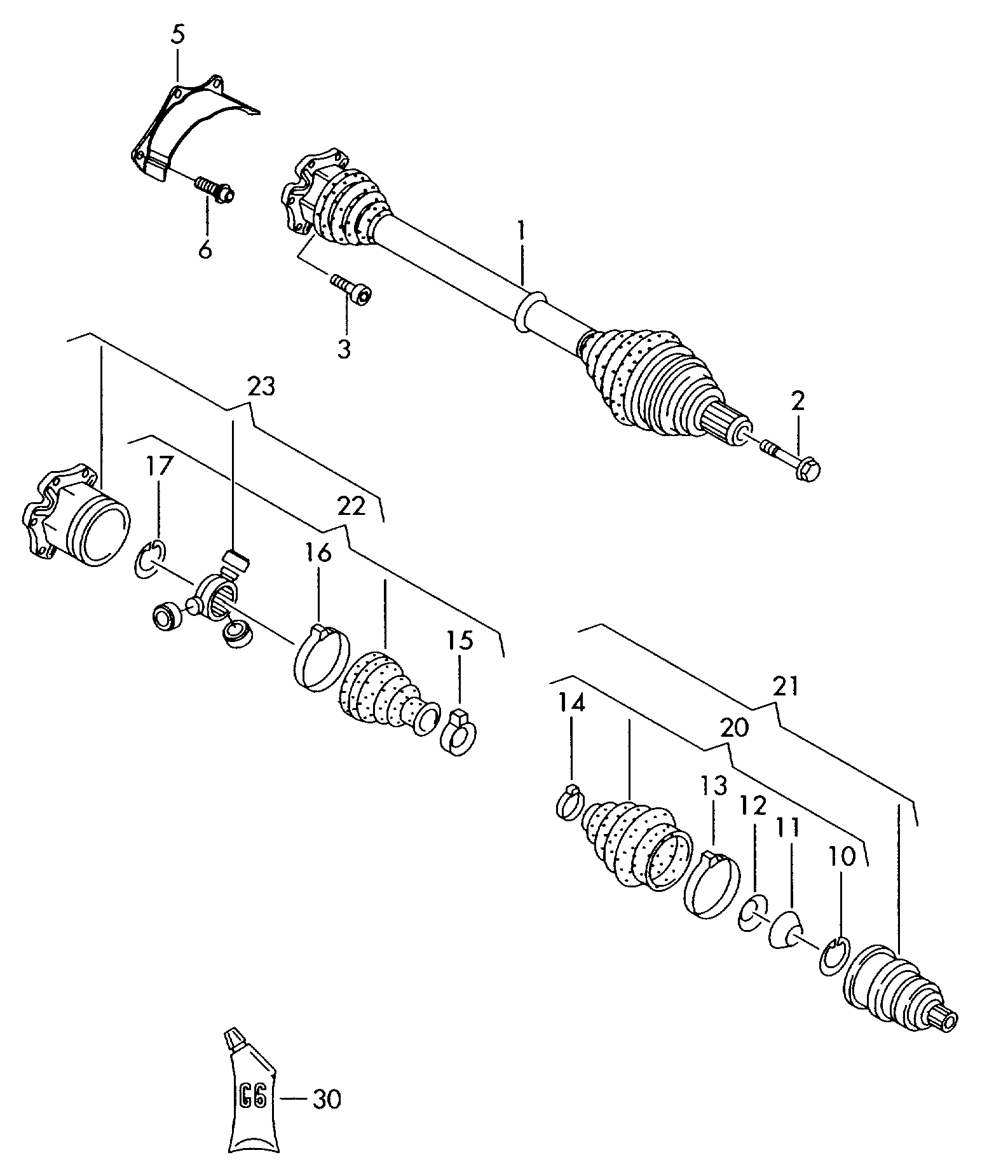 AUDI 1K0 498 103 E - Šarnīru komplekts, Piedziņas vārpsta ps1.lv