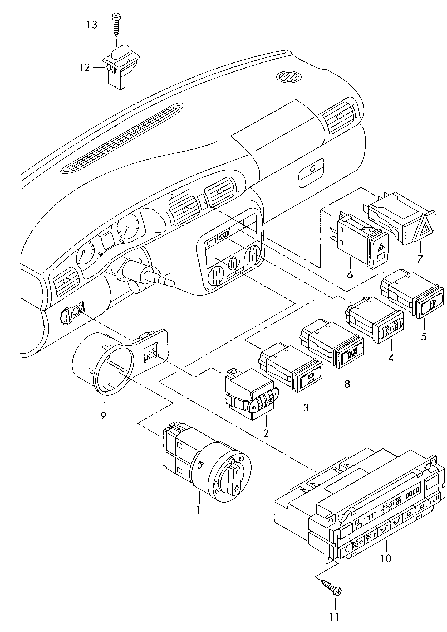 VAG 1U0 953 235 B - Avārijas gaismas signāla slēdzis ps1.lv