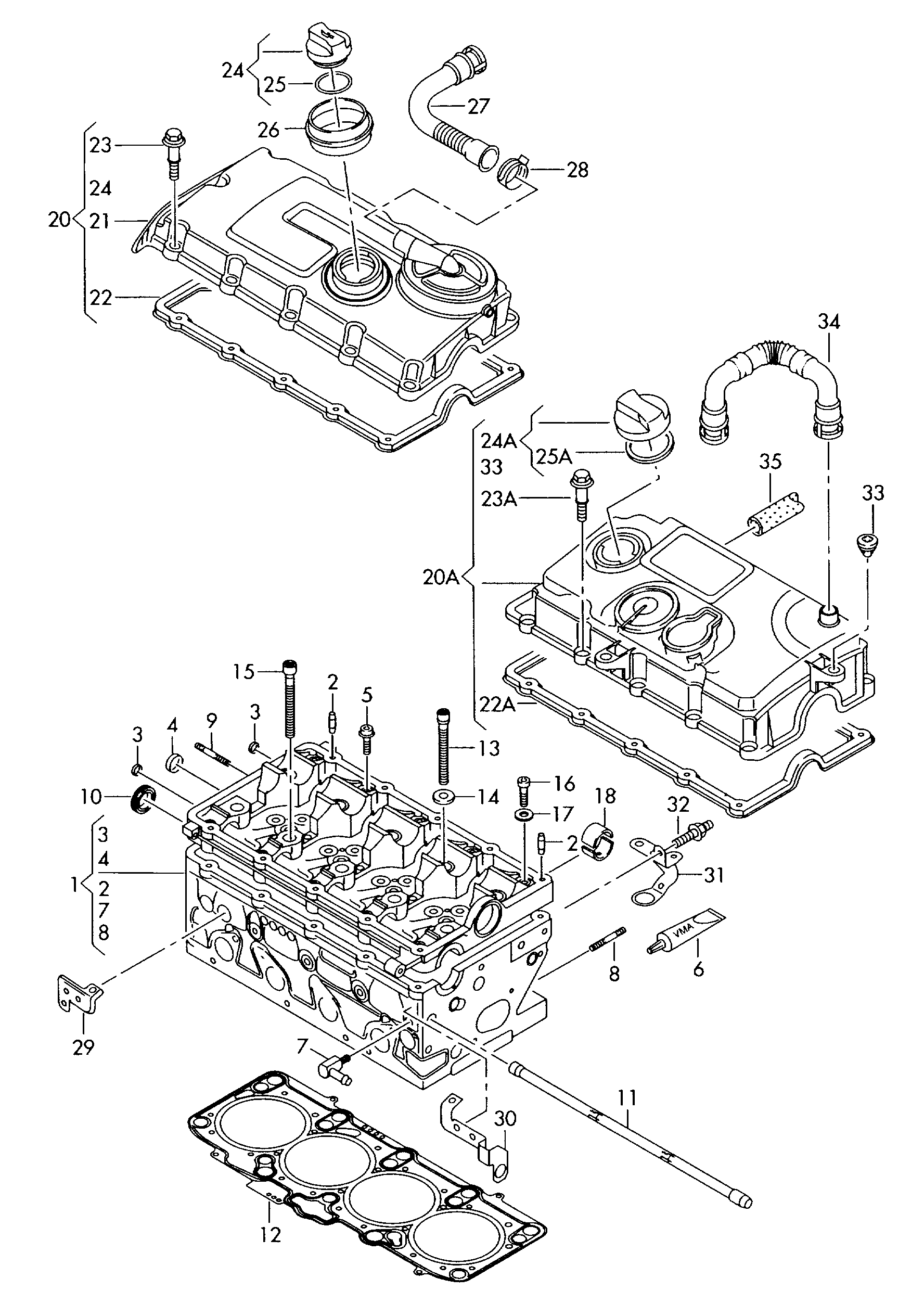 VAG 03G 103 469 N - Blīve, Motora bloka galvas vāks ps1.lv