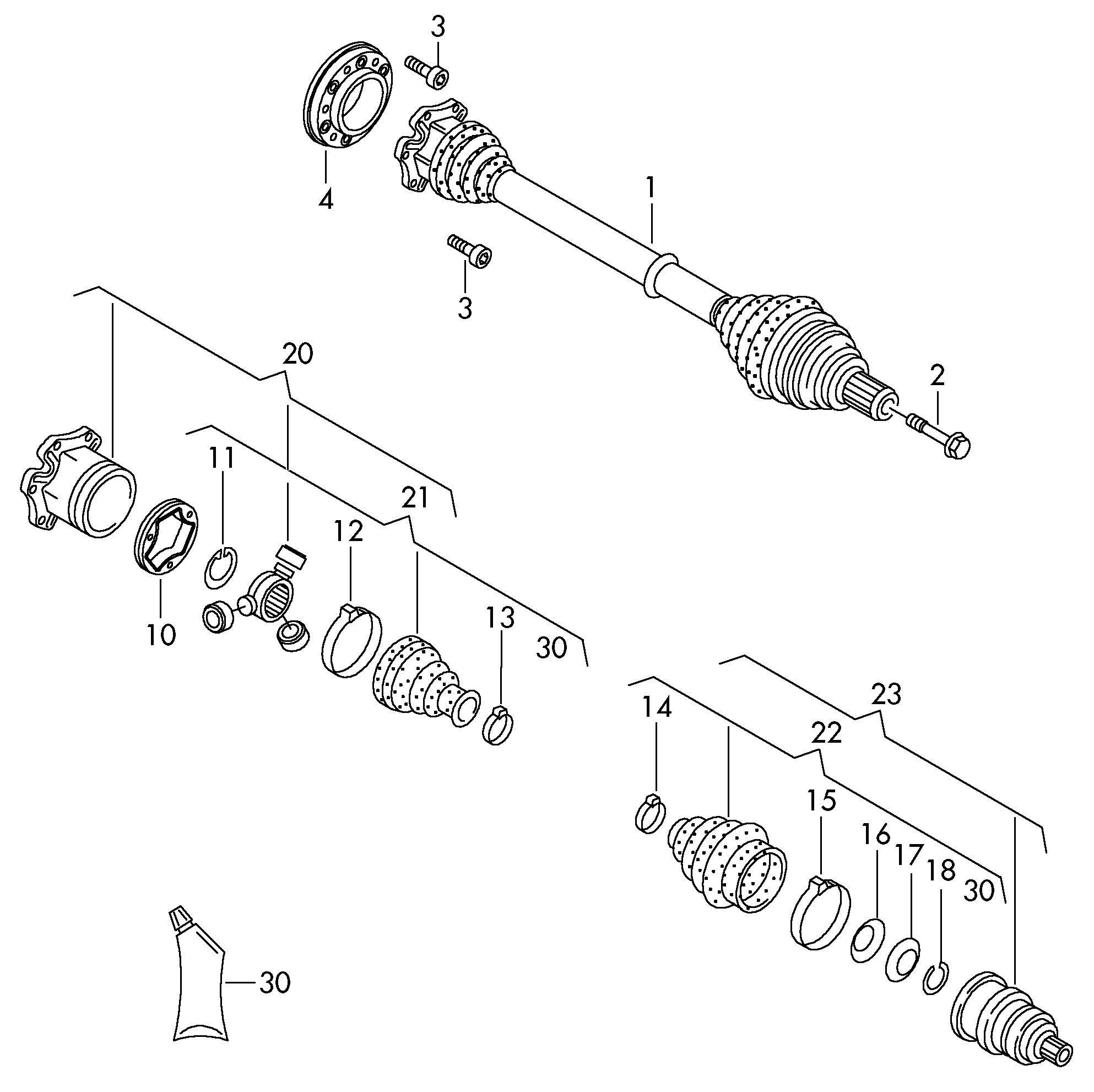 Seat 3C0498103F - Šarnīru komplekts, Piedziņas vārpsta ps1.lv