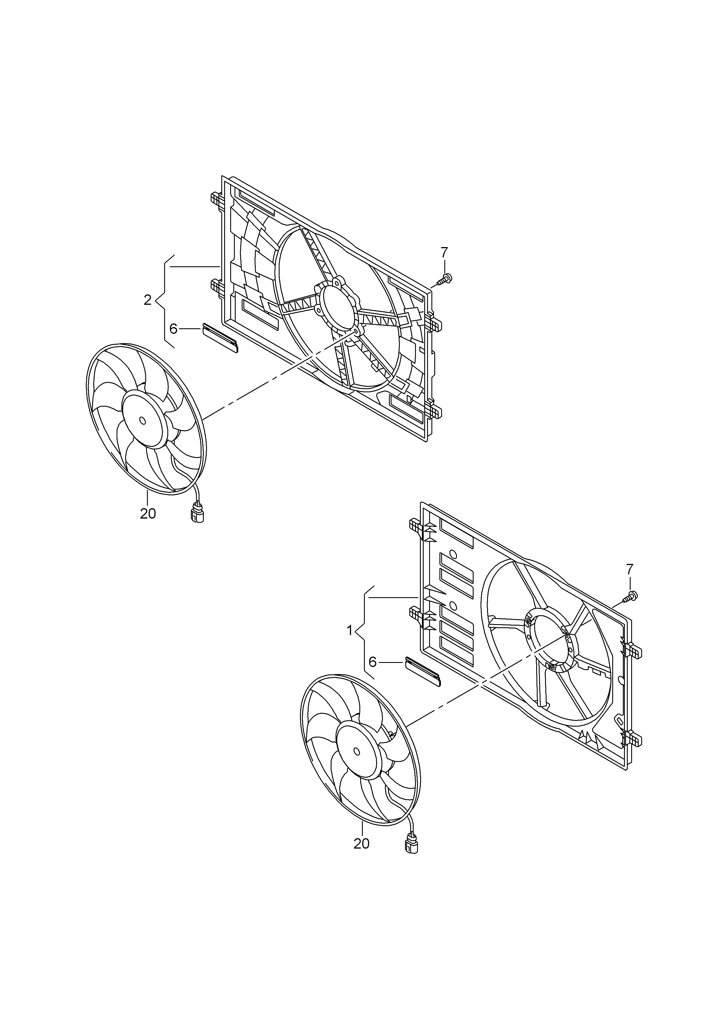 VW 6R0121207 - Kronšteins, Radiatora ventilators ps1.lv