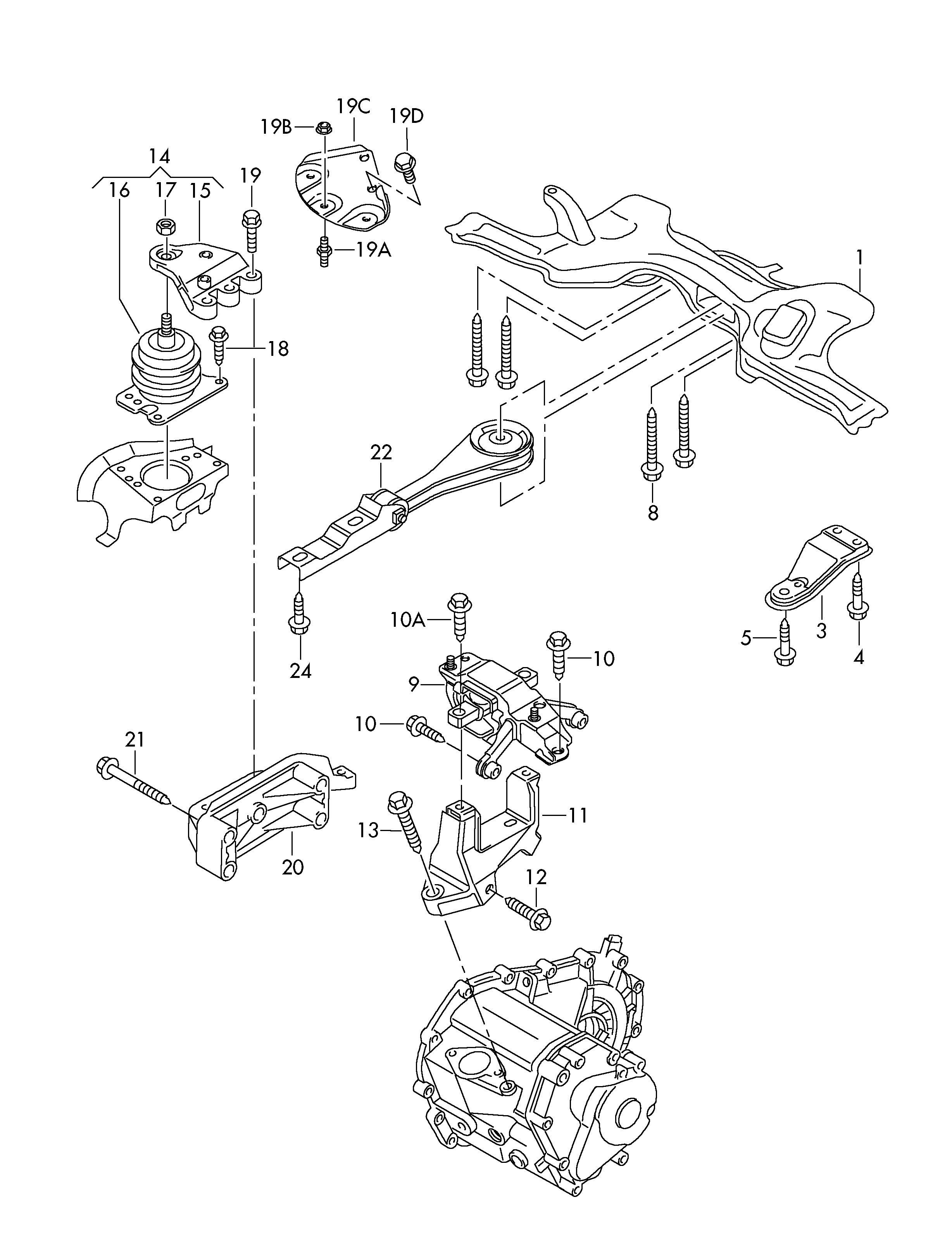 Seat 6Q0 199 851 AM - Piekare, Dzinējs ps1.lv