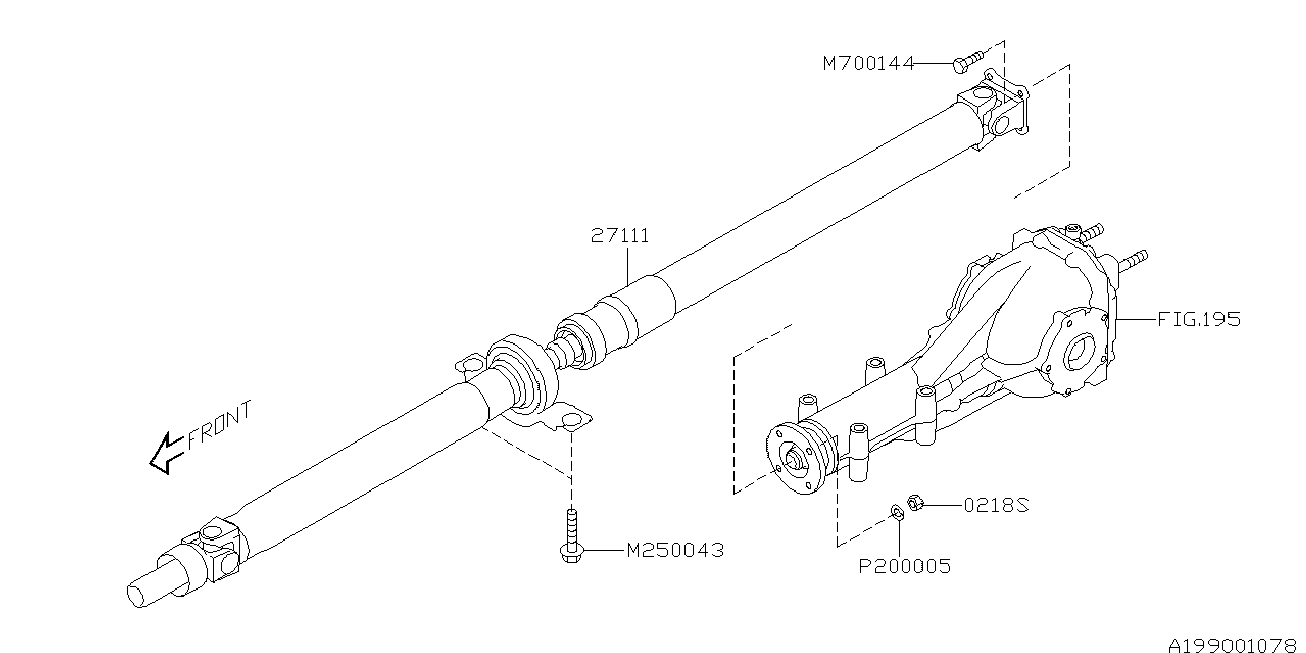 Subaru 27111SC020 - Piekare, Kardānvārpsta ps1.lv