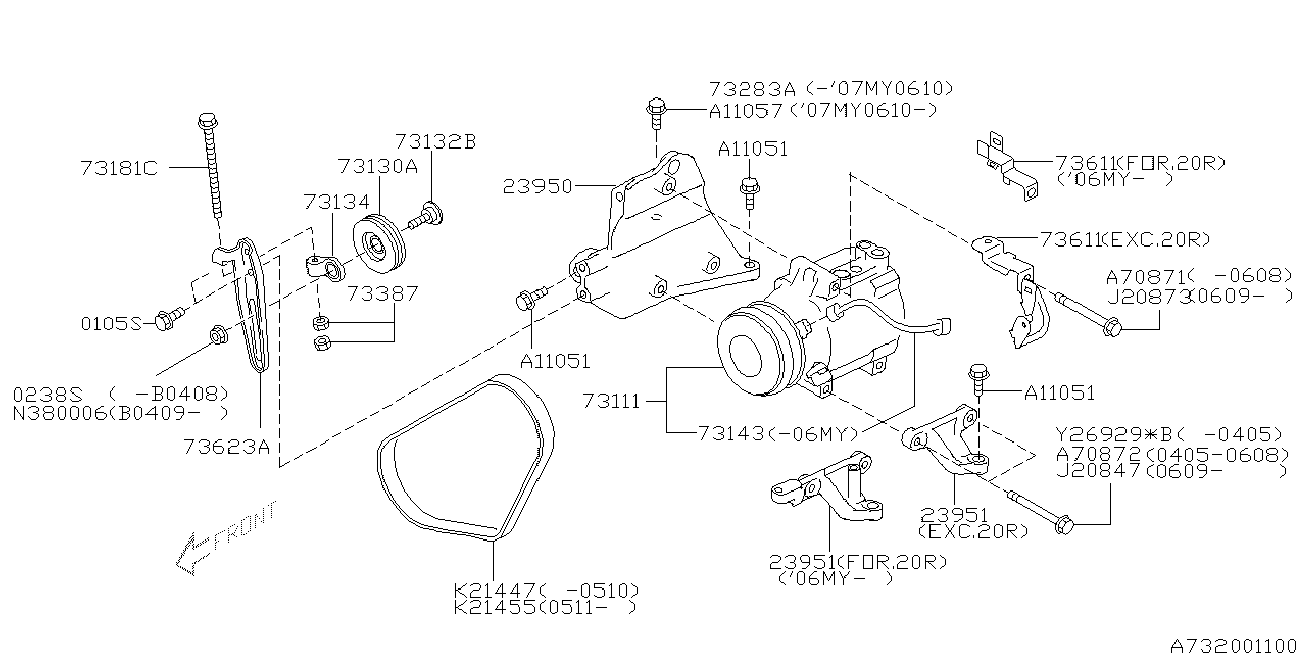 Subaru 73111AG030 - Kompresors, Gaisa kond. sistēma ps1.lv