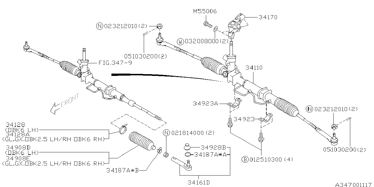 Subaru 34137-AE000 - Putekļusargs, Stūres iekārta ps1.lv