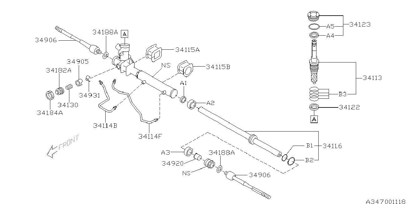 Subaru 34115-FA001 - Piekare, Stūres iekārta ps1.lv