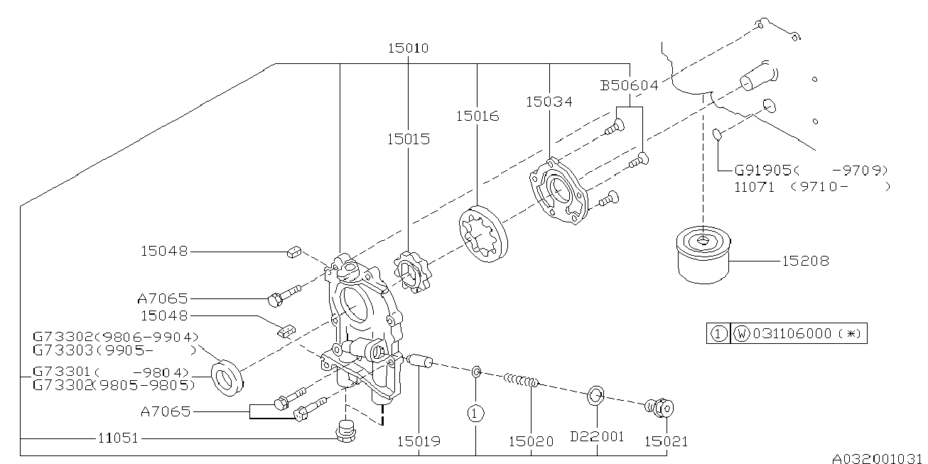 Subaru 806733010 - Vārpstas blīvgredzens, Kloķvārpsta ps1.lv