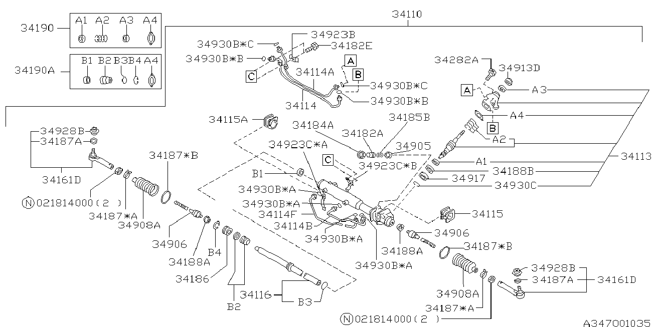 Subaru 34135-FC000 - Putekļusargu komplekts, Stūres iekārta ps1.lv