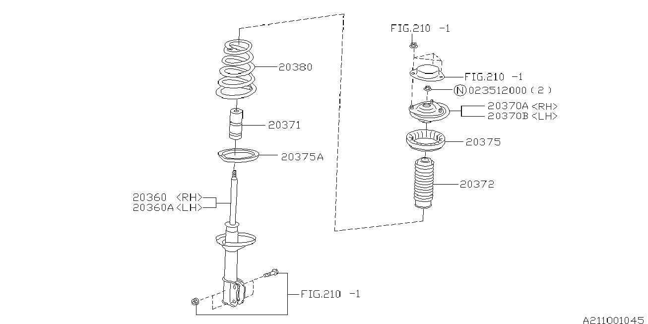 Subaru 20371-FC000 - Putekļu aizsargkomplekts, Amortizators ps1.lv