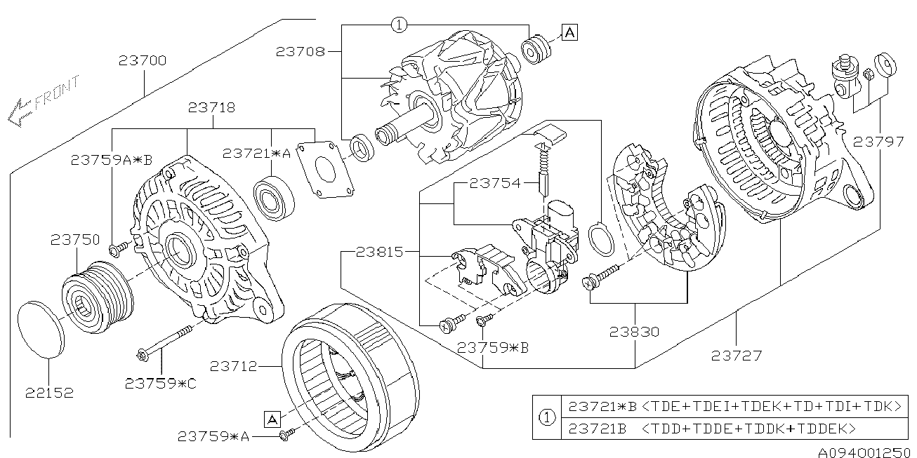 Subaru 23754-AA040 - Ogļu sukas, Ģenerators ps1.lv