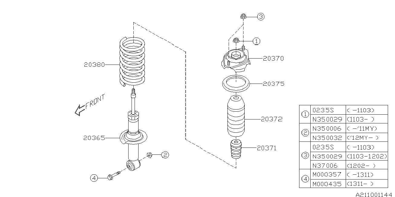 Subaru 20370-FG002 - Amortizatora statnes balsts ps1.lv