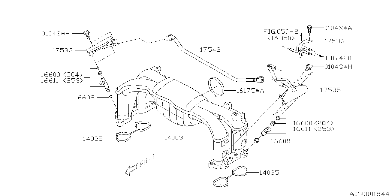 Subaru 14035AA540 - Blīve, Ieplūdes kolektors ps1.lv