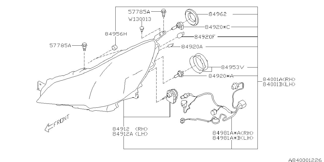 Subaru 84001AJ111 - Pamatlukturis ps1.lv