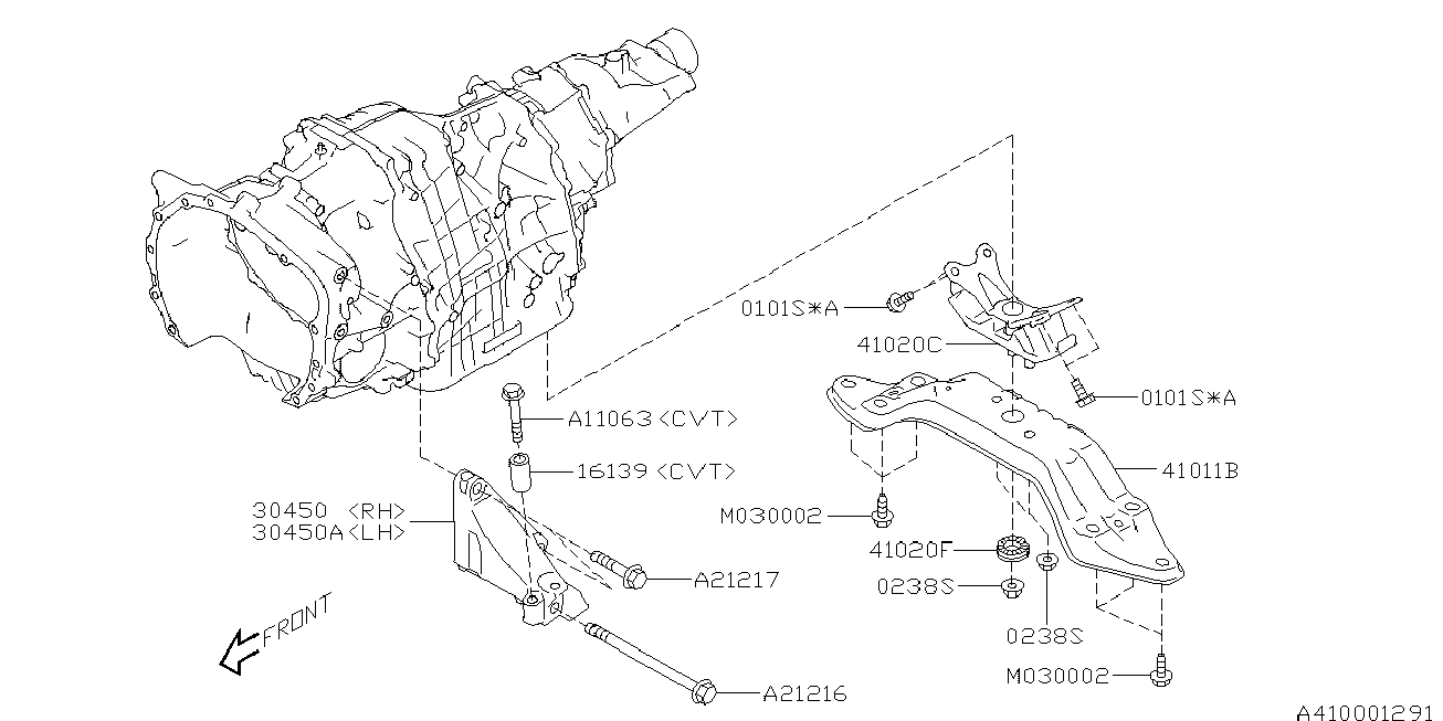 Subaru 41022-AJ070 - Piekare, Dzinējs ps1.lv