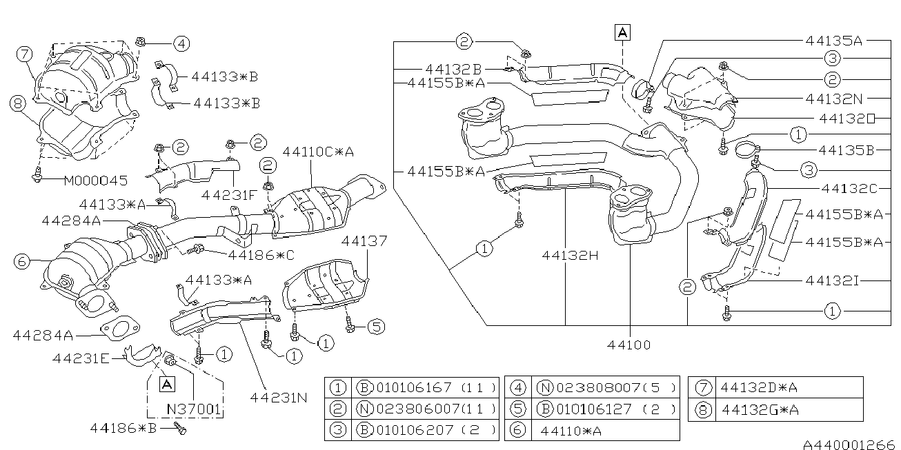 Subaru 44165-FA000 - Blīve, Izplūdes caurule ps1.lv