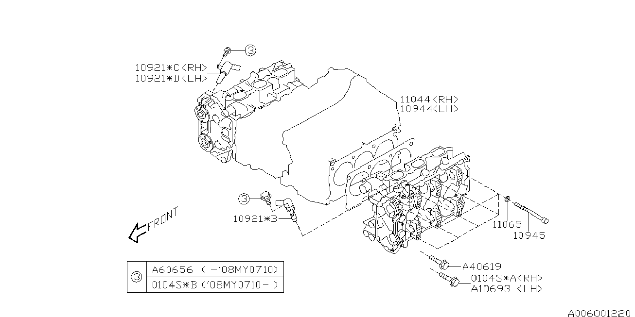 Subaru 11044AA720 - Blīve, Motora bloka galva ps1.lv