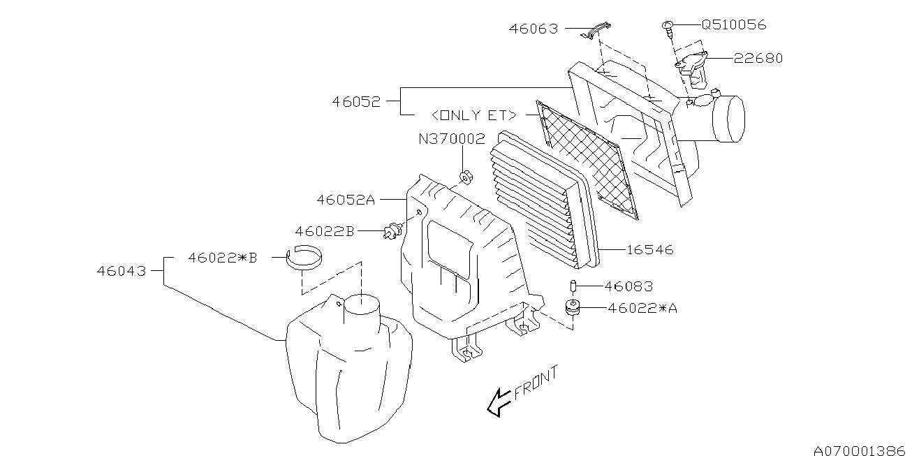 Subaru 16546AA150 - Gaisa filtrs ps1.lv