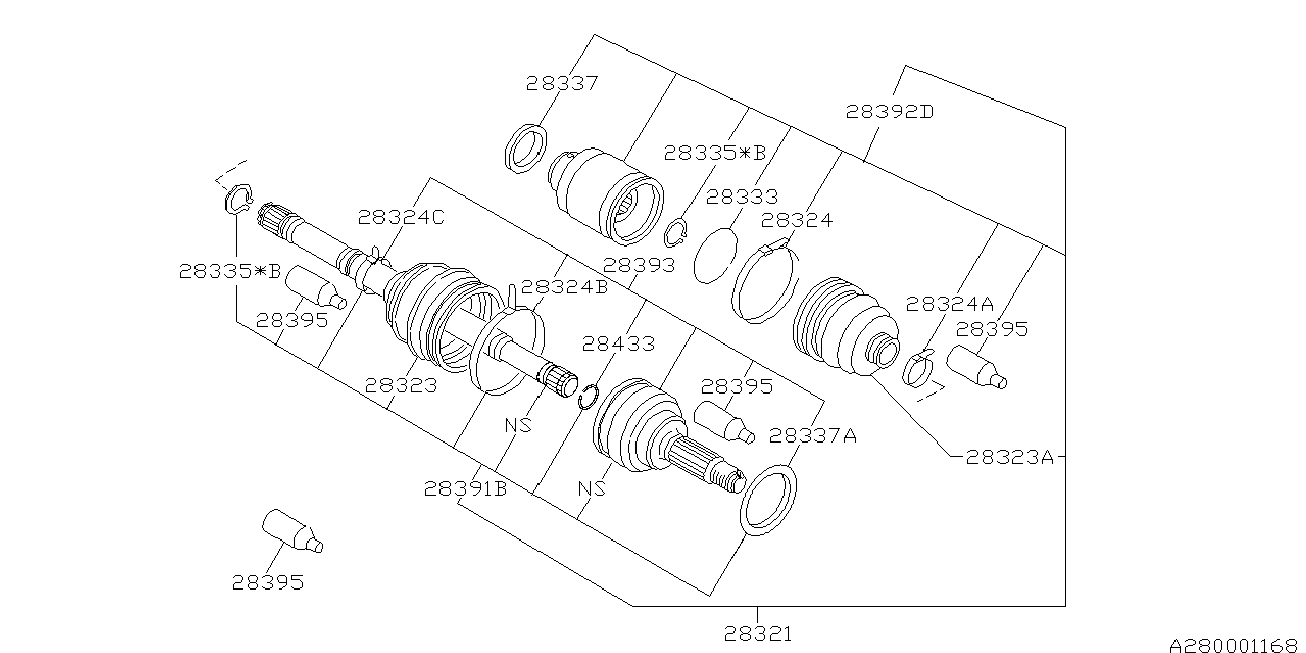 Bedford 28094-AC060 - Šarnīru komplekts, Piedziņas vārpsta ps1.lv