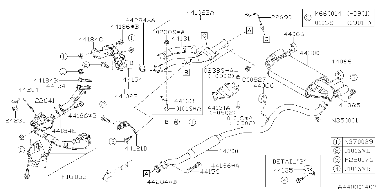 Subaru 44022AA150 - Blīve, Izplūdes caurule ps1.lv