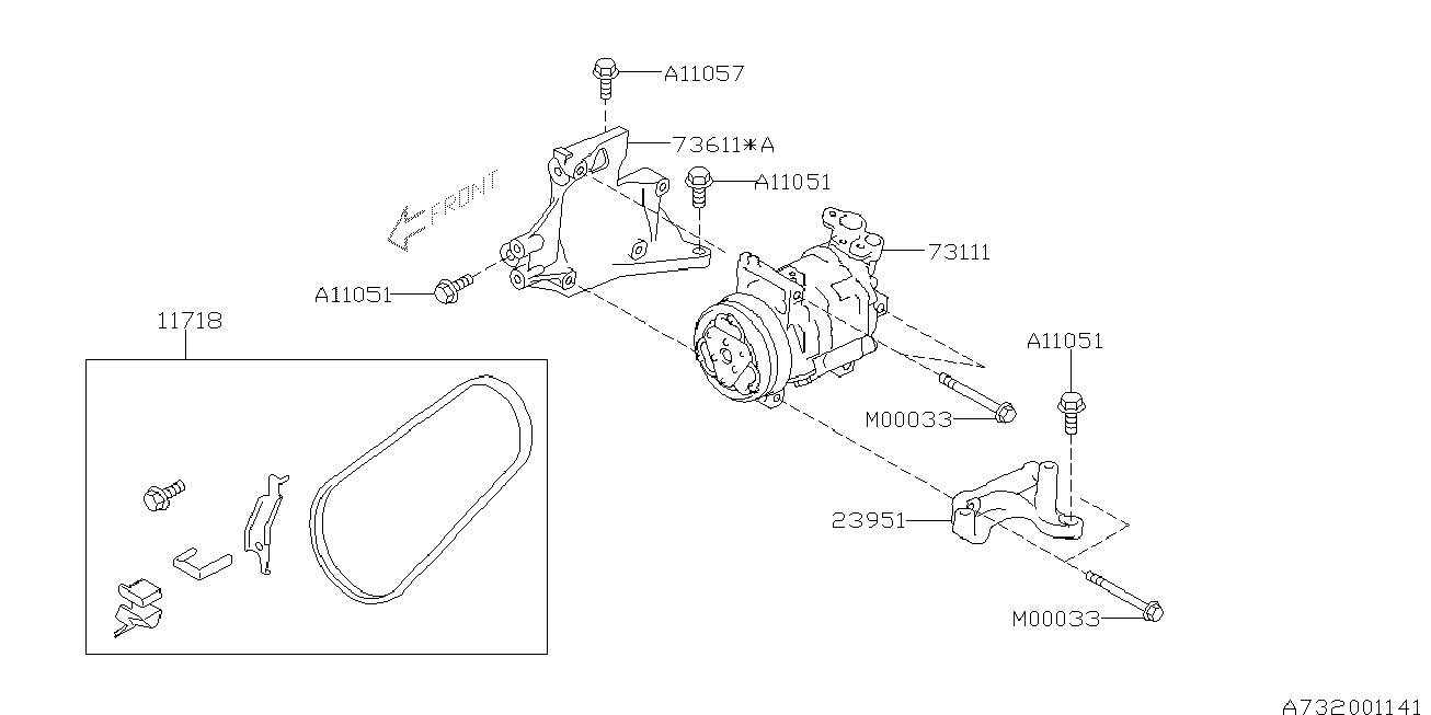 Subaru 73111-FG001 - Kompresors, Gaisa kond. sistēma ps1.lv