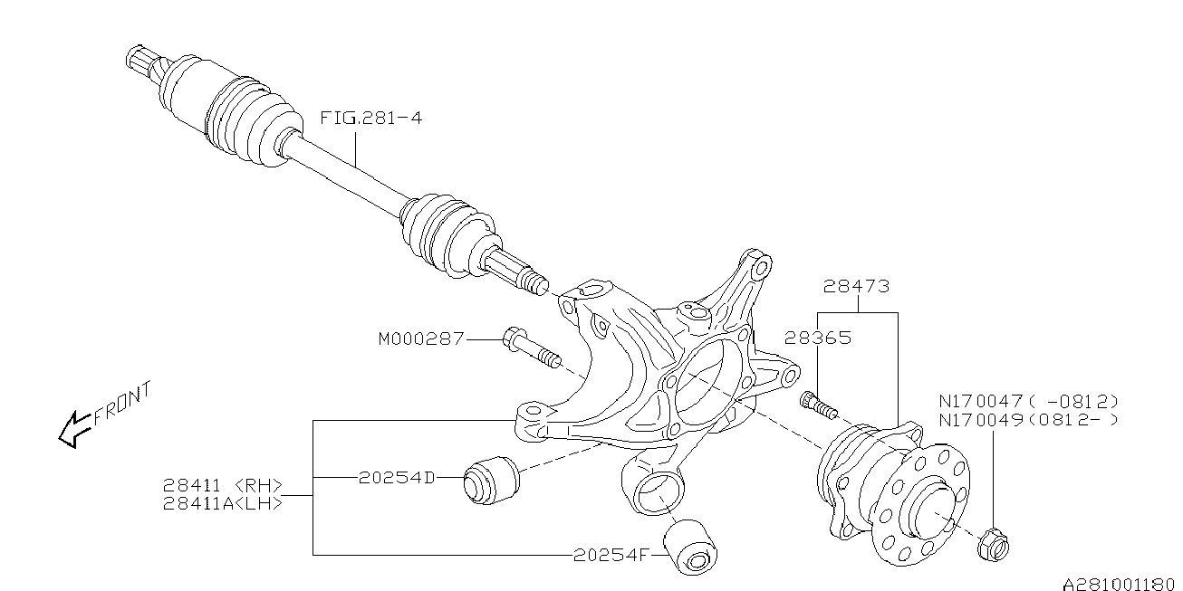 Subaru 28473-FG010 - Riteņa rumbas gultņa komplekts ps1.lv