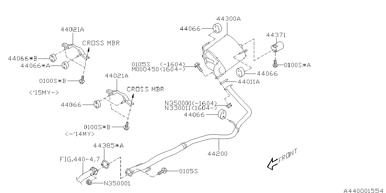 Subaru 44066AE021 - Kronšteins, Trokšņa slāpētājs ps1.lv