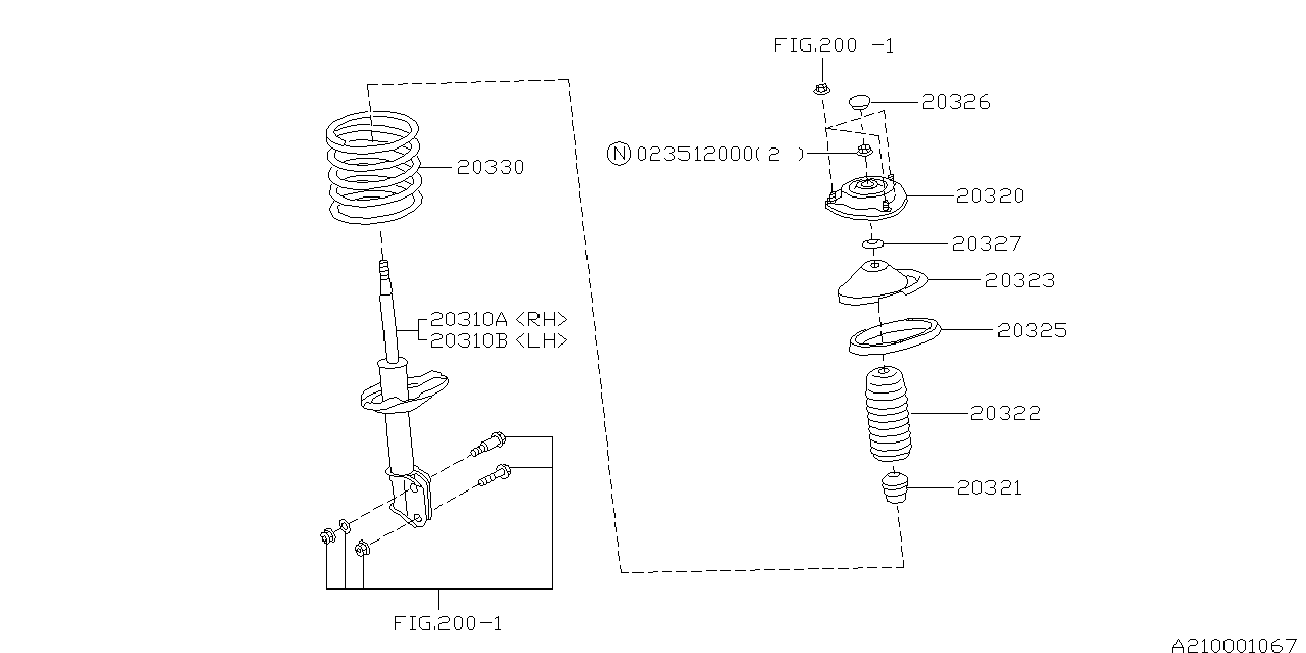 Subaru 20321AA101 - Putekļu aizsargkomplekts, Amortizators ps1.lv