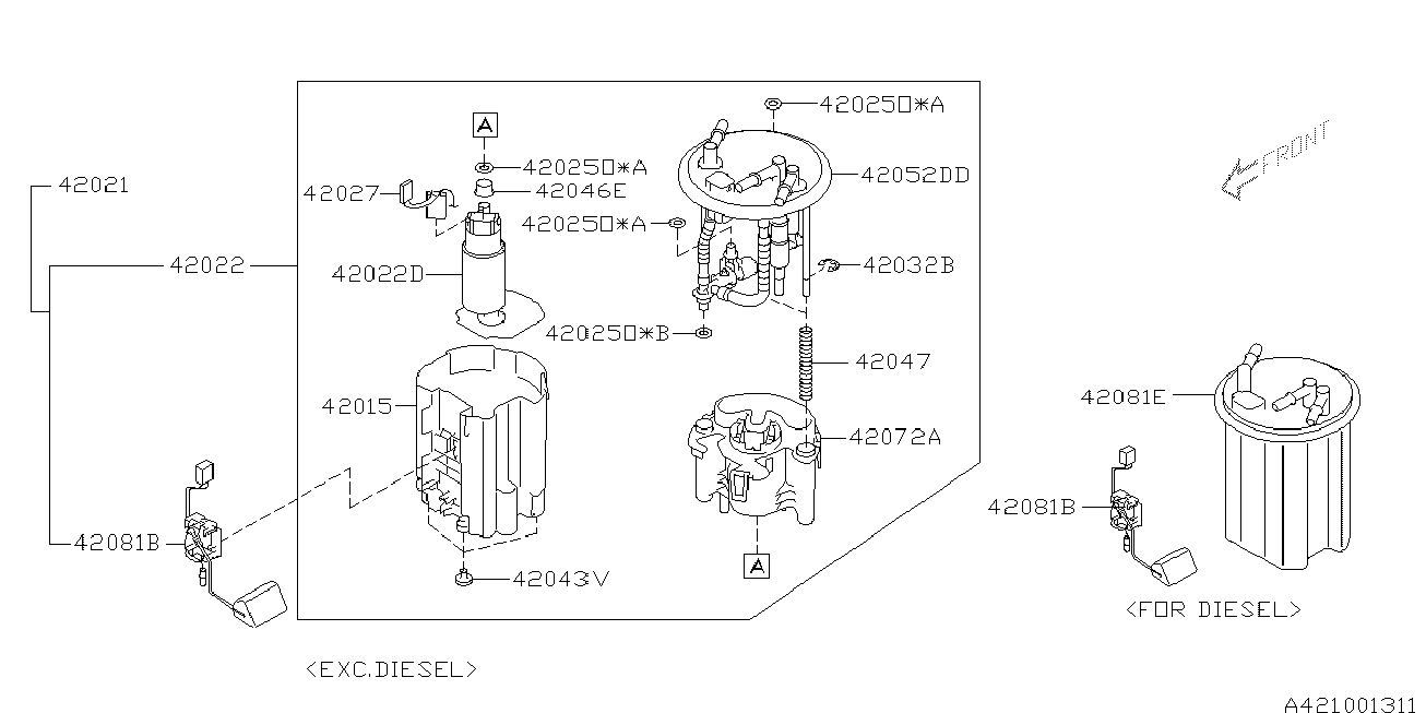 Subaru 42022AG190 - Degvielas sūknis ps1.lv