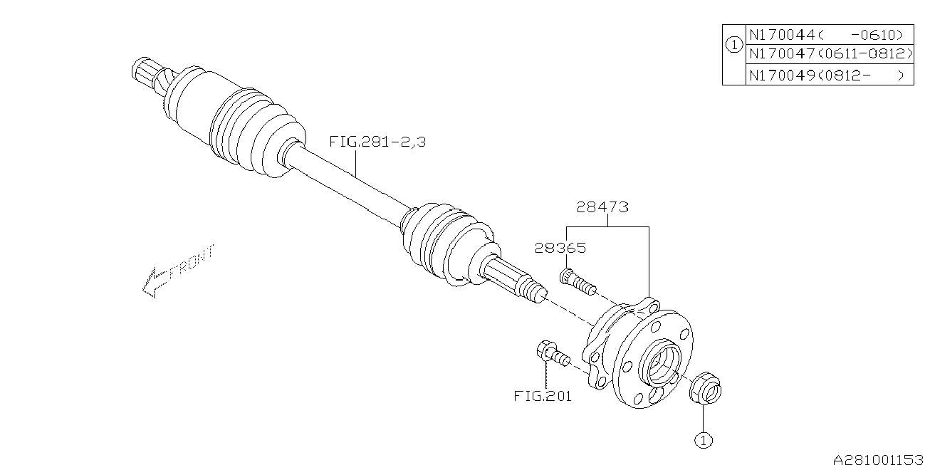 Subaru 28473-AG001 - Riteņa rumbas gultņa komplekts ps1.lv