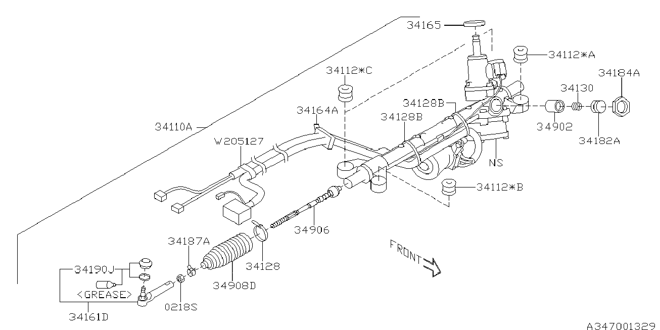 Subaru 34160-SC020 - Aksiālais šarnīrs, Stūres šķērsstiepnis ps1.lv