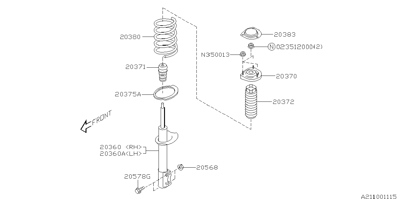 Subaru 20371-AA041 - Putekļu aizsargkomplekts, Amortizators ps1.lv