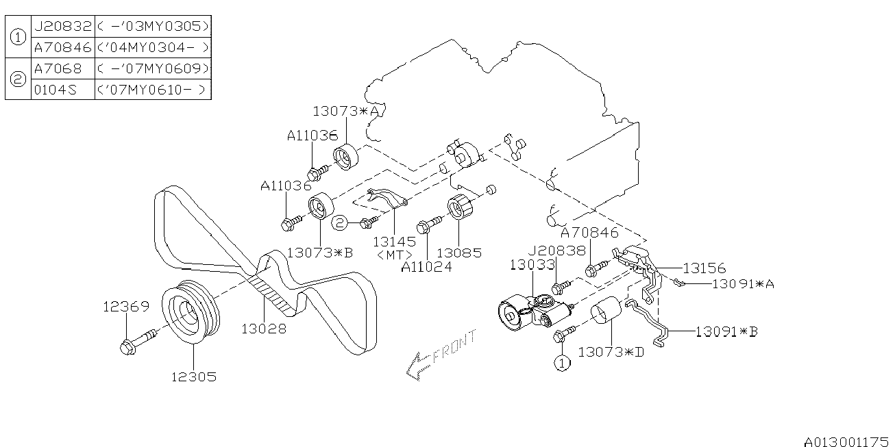 Subaru 13028-AA200 - Zobsiksna ps1.lv