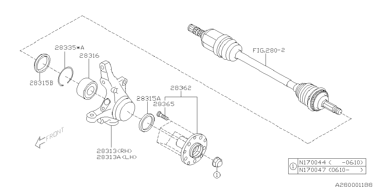 Subaru 28035AA010 - Riteņa rumbas gultņa komplekts ps1.lv