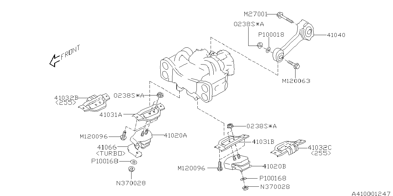 Subaru 41022FE060 - Piekare, Dzinējs ps1.lv