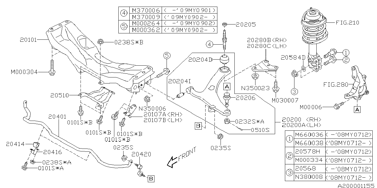 Subaru 20202 AG190 - Neatkarīgās balstiekārtas svira, Riteņa piekare ps1.lv