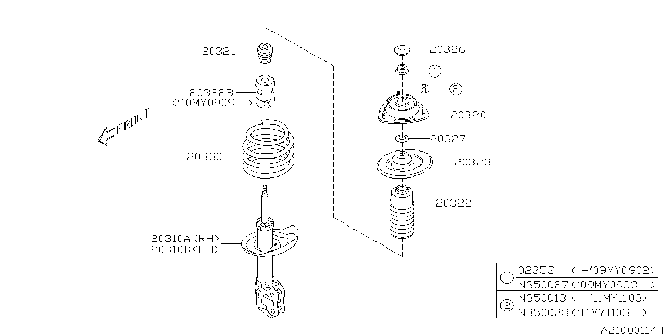 Subaru 20321-AA201 - Putekļu aizsargkomplekts, Amortizators ps1.lv