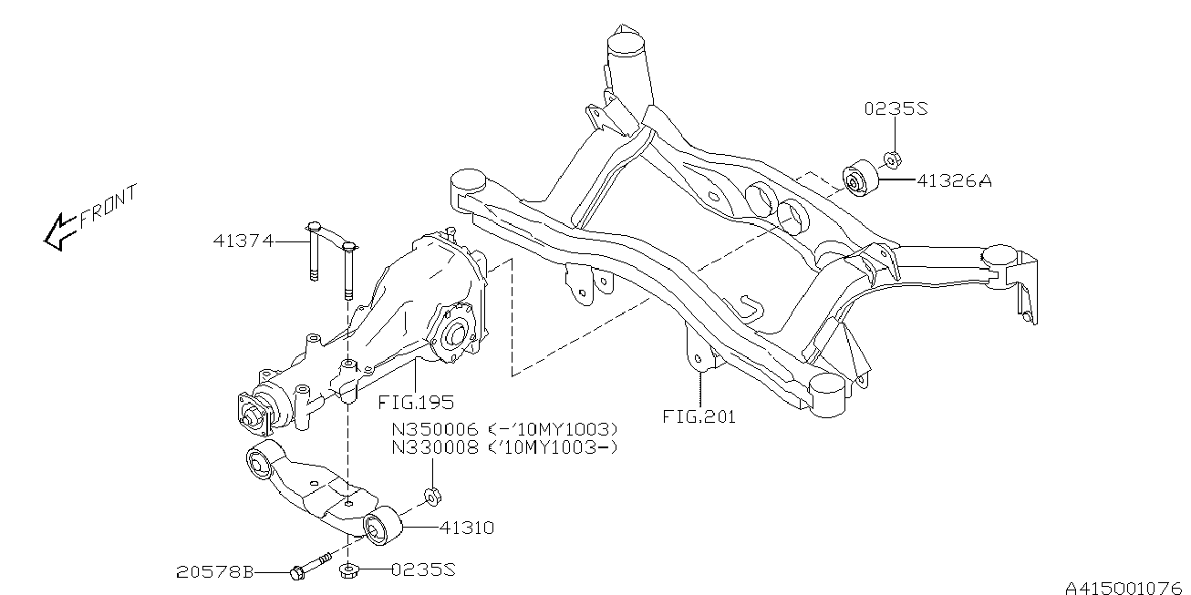 Subaru 41310-AG02B - Piekare, Diferenciālis ps1.lv