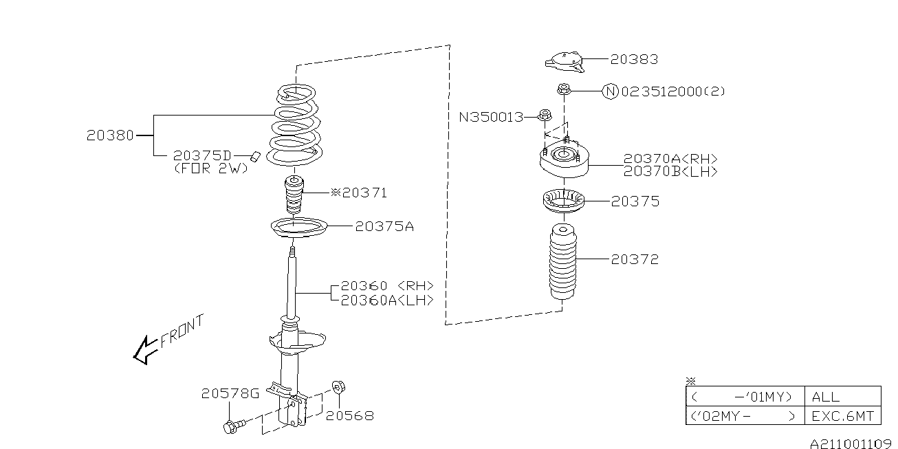 Subaru 20370-AC201 - Amortizatora statnes balsts ps1.lv