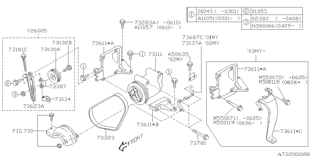 Subaru 73323FA030 - Ķīļrievu siksna ps1.lv