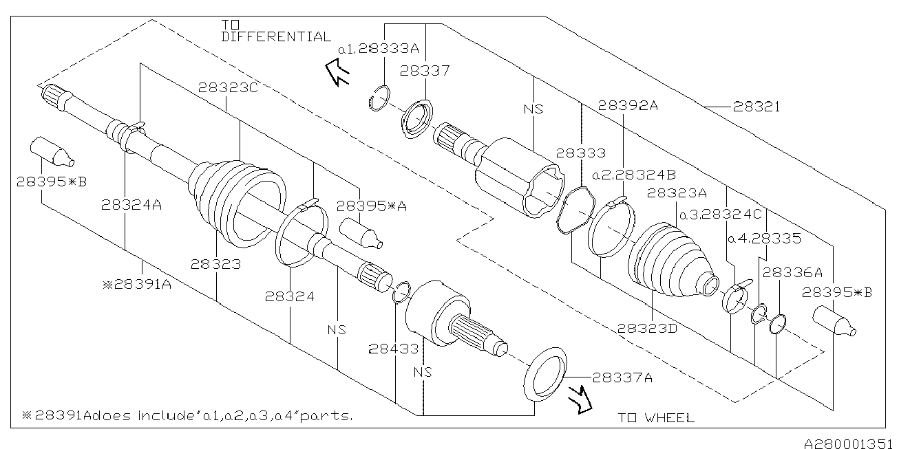 Subaru 28392AJ020 - Šarnīru komplekts, Piedziņas vārpsta ps1.lv