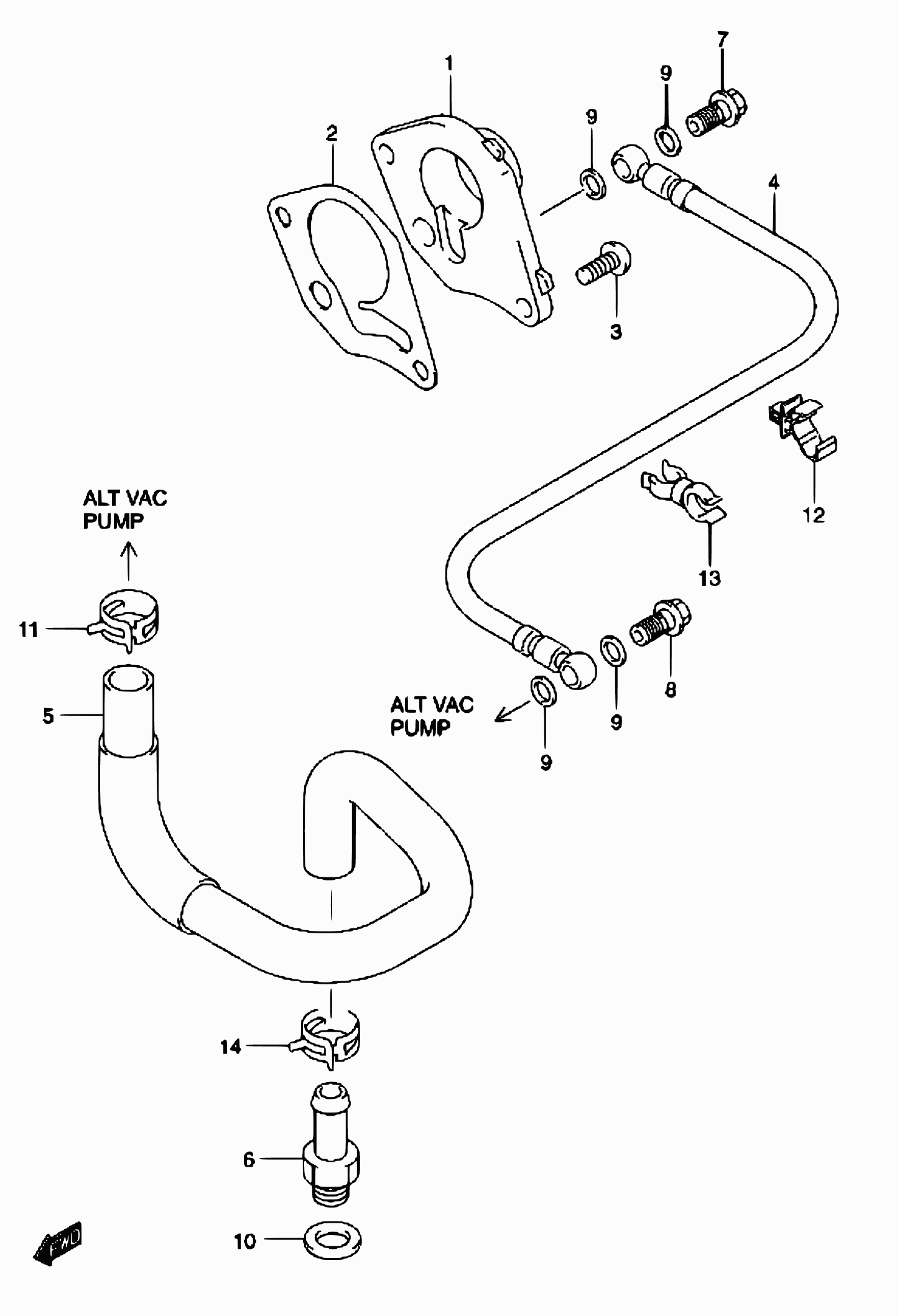 Suzuki 13533-84A00 - Vakuumsūknis, Bremžu sistēma ps1.lv