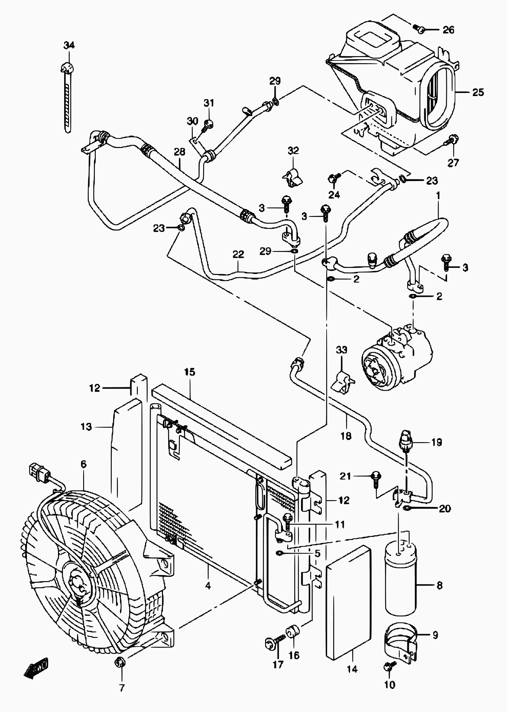 Suzuki 95311-81A00 - Kondensators, Gaisa kond. sistēma ps1.lv