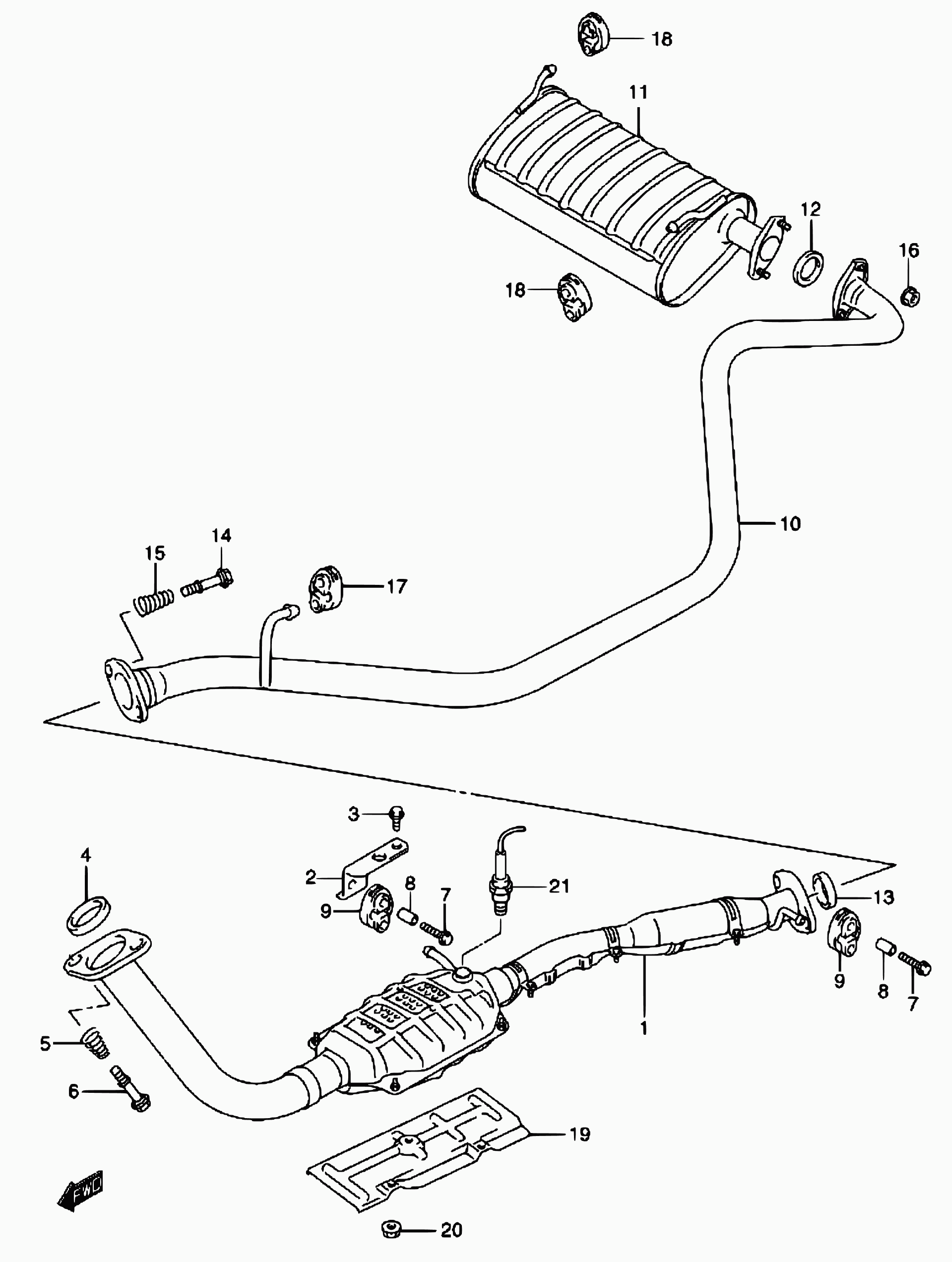 Suzuki 14190-81A00 - Katalizators ps1.lv