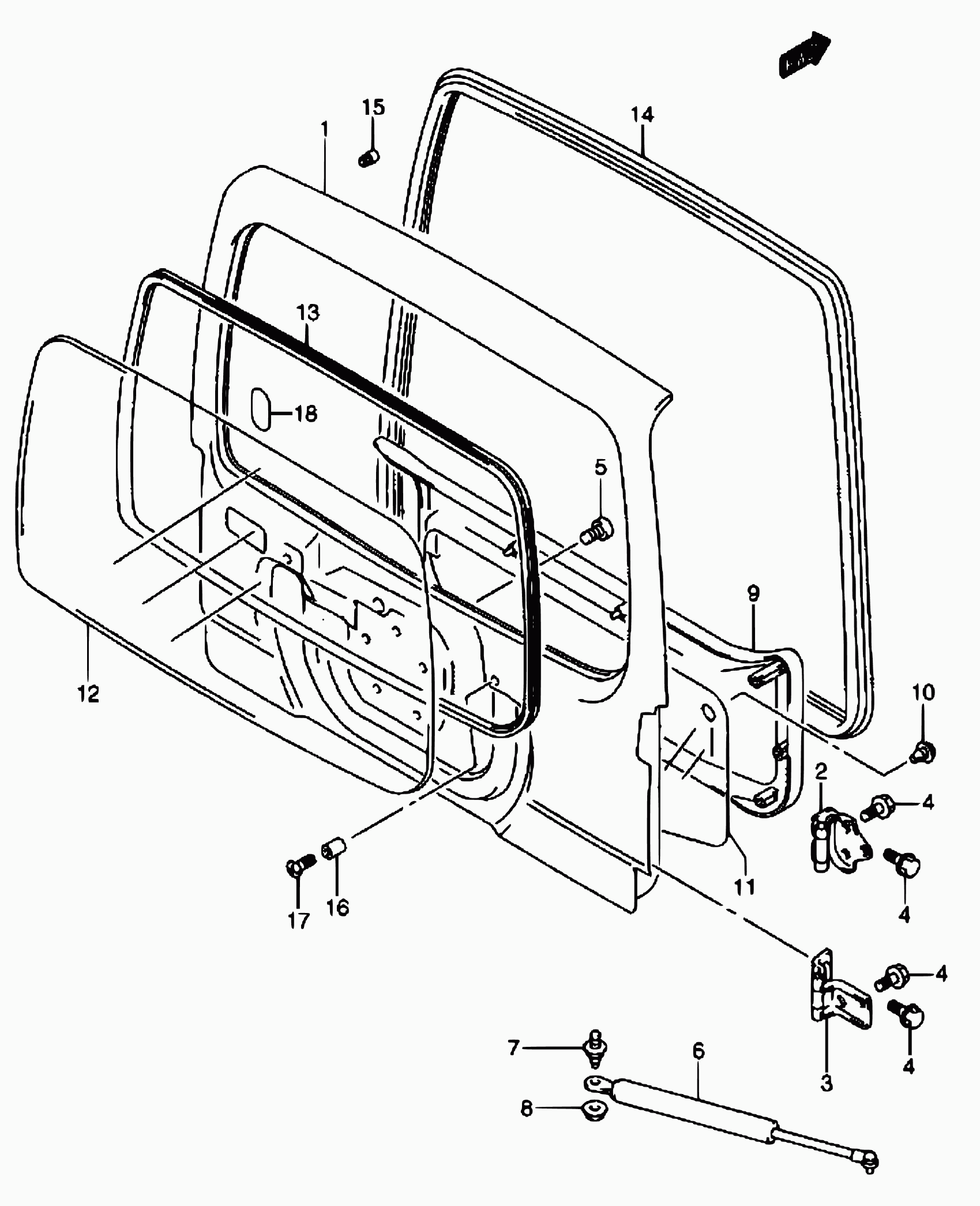 Suzuki 81851-81A02 - Gāzes atspere, Bagāžas / Kravas nodalījuma vāks ps1.lv