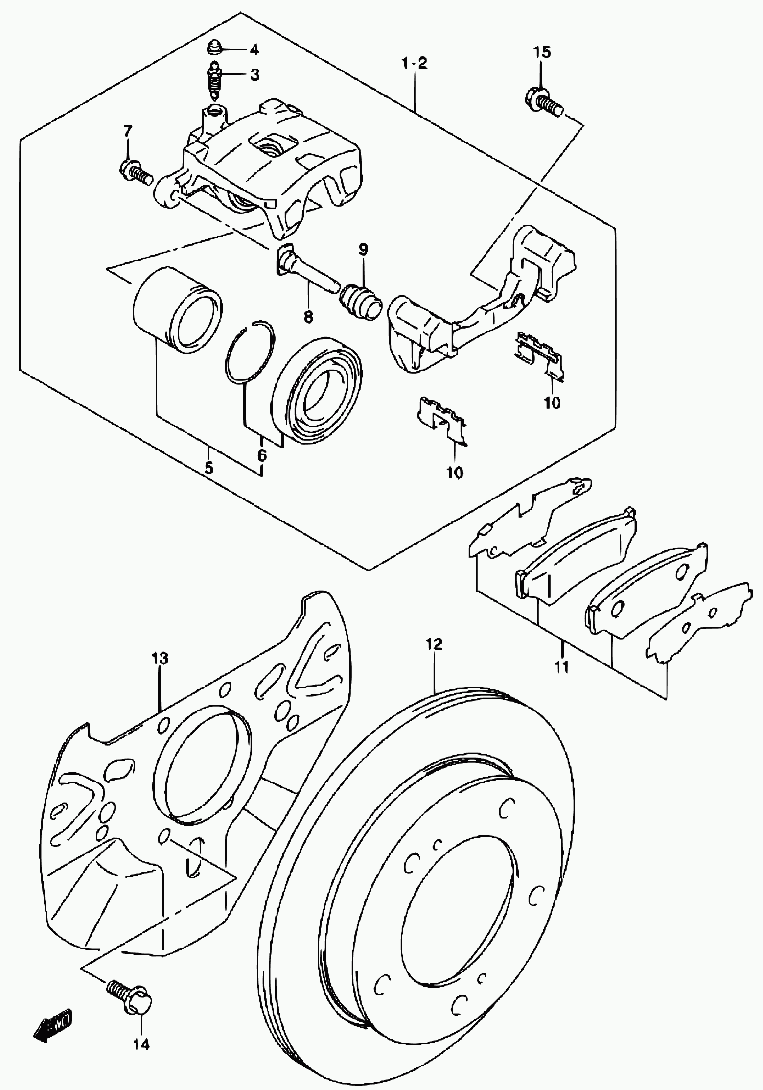 Suzuki 55201-56B01 - Remkomplekts, Bremžu suports ps1.lv