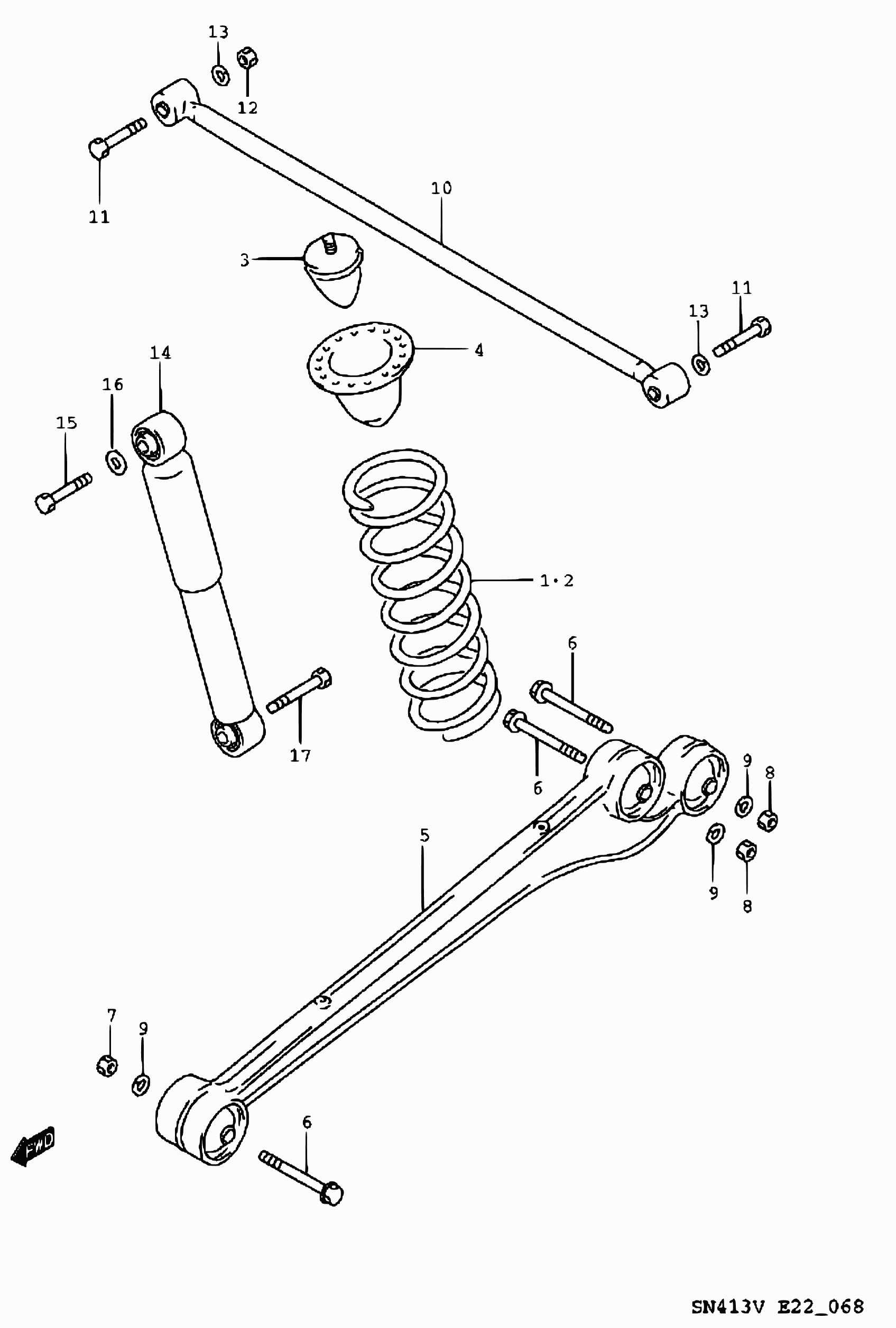 Suzuki 46200-81A10 - Neatkarīgās balstiekārtas svira, Riteņa piekare ps1.lv