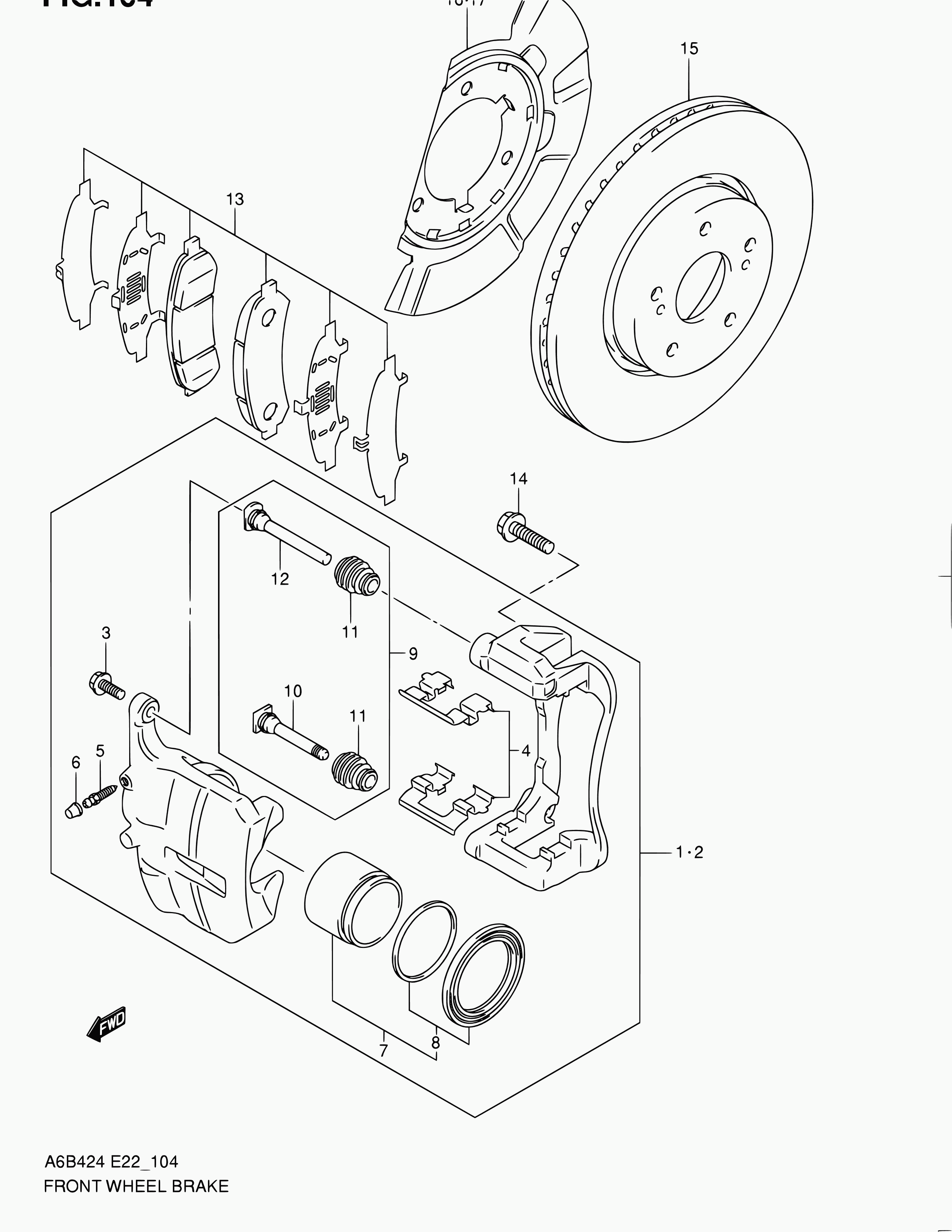 Suzuki 55810-57L00 - Bremžu uzliku kompl., Disku bremzes ps1.lv