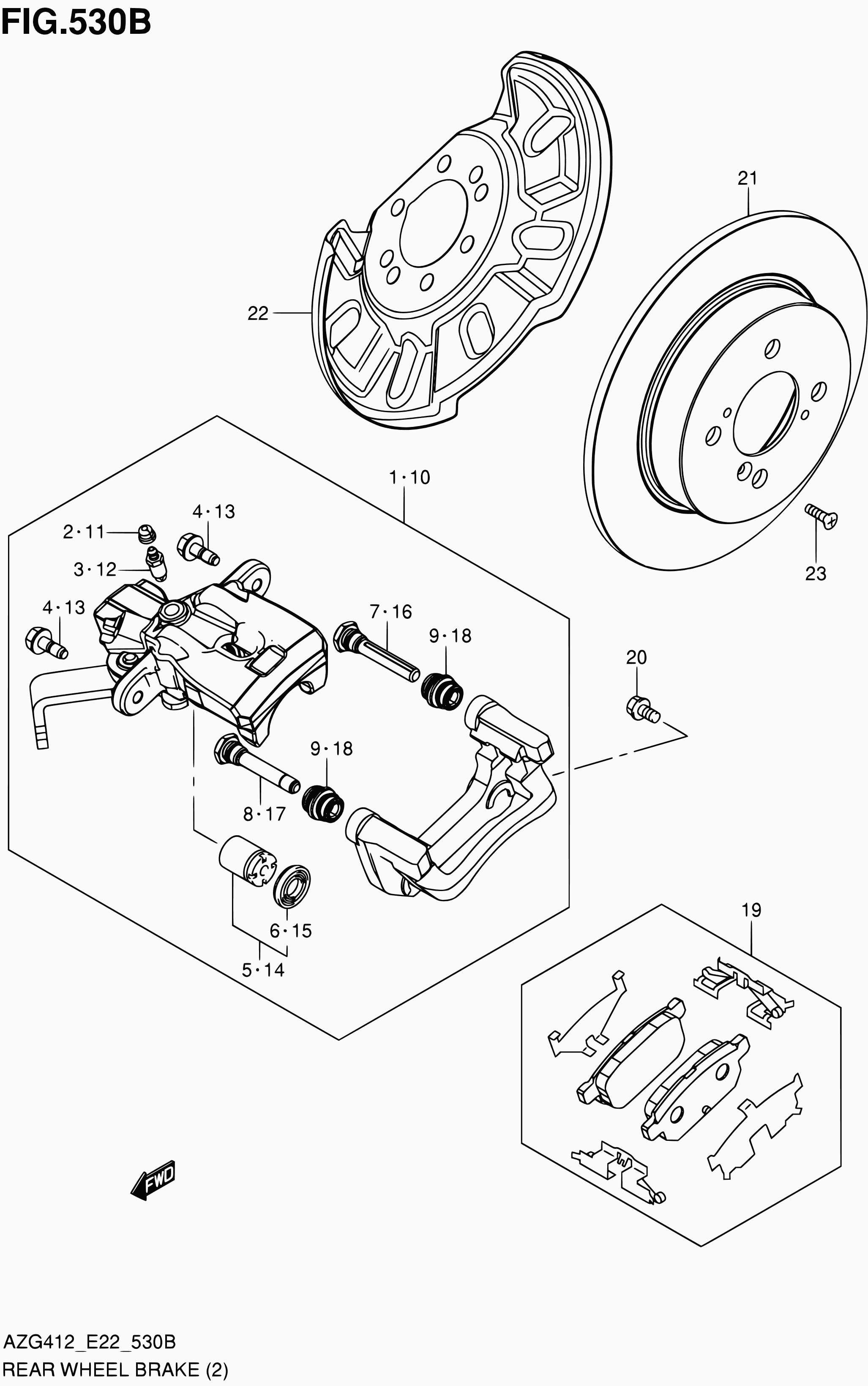 Suzuki 55401-68L01-999 - Bremžu suports ps1.lv